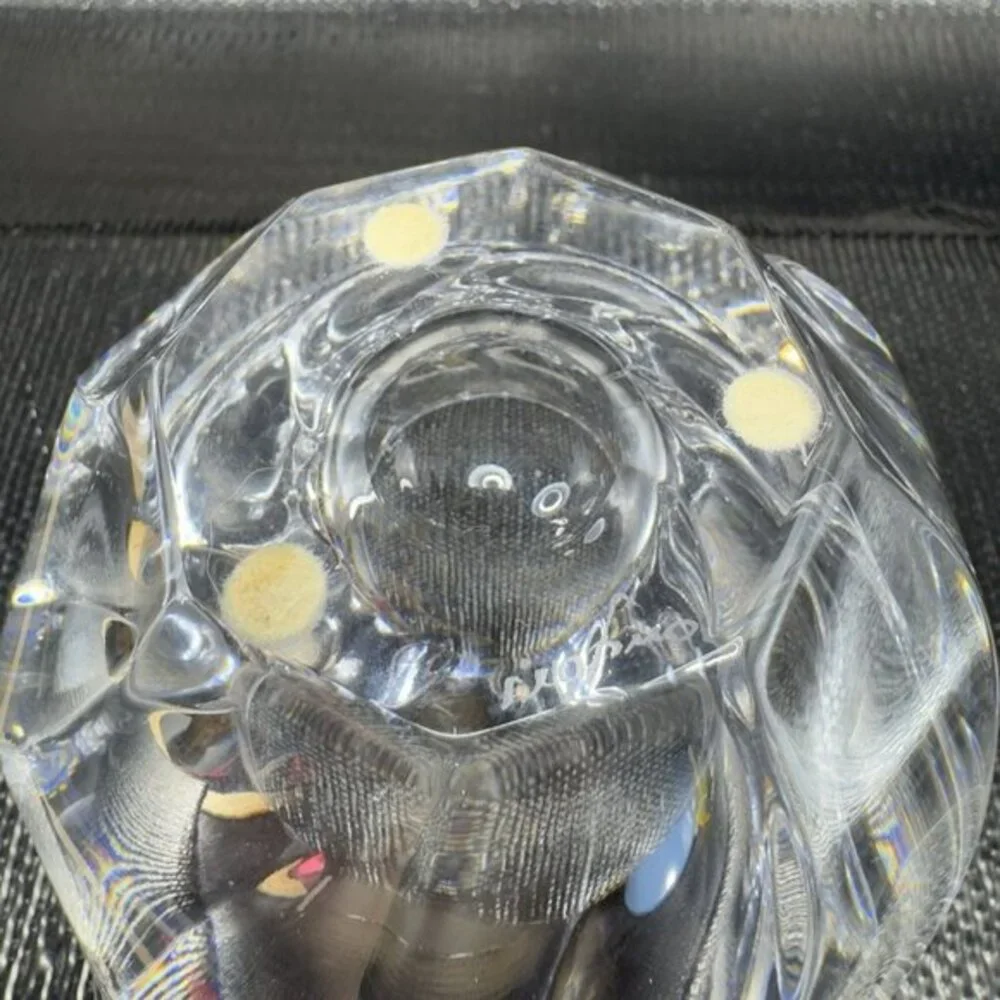 Orrefors Sweden Clear Heavy Glass Crystal Thick Bowl Dish Container Signed Glass